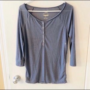 NWT American Eagle 3/4 Sleeves Gray Henley Sz S